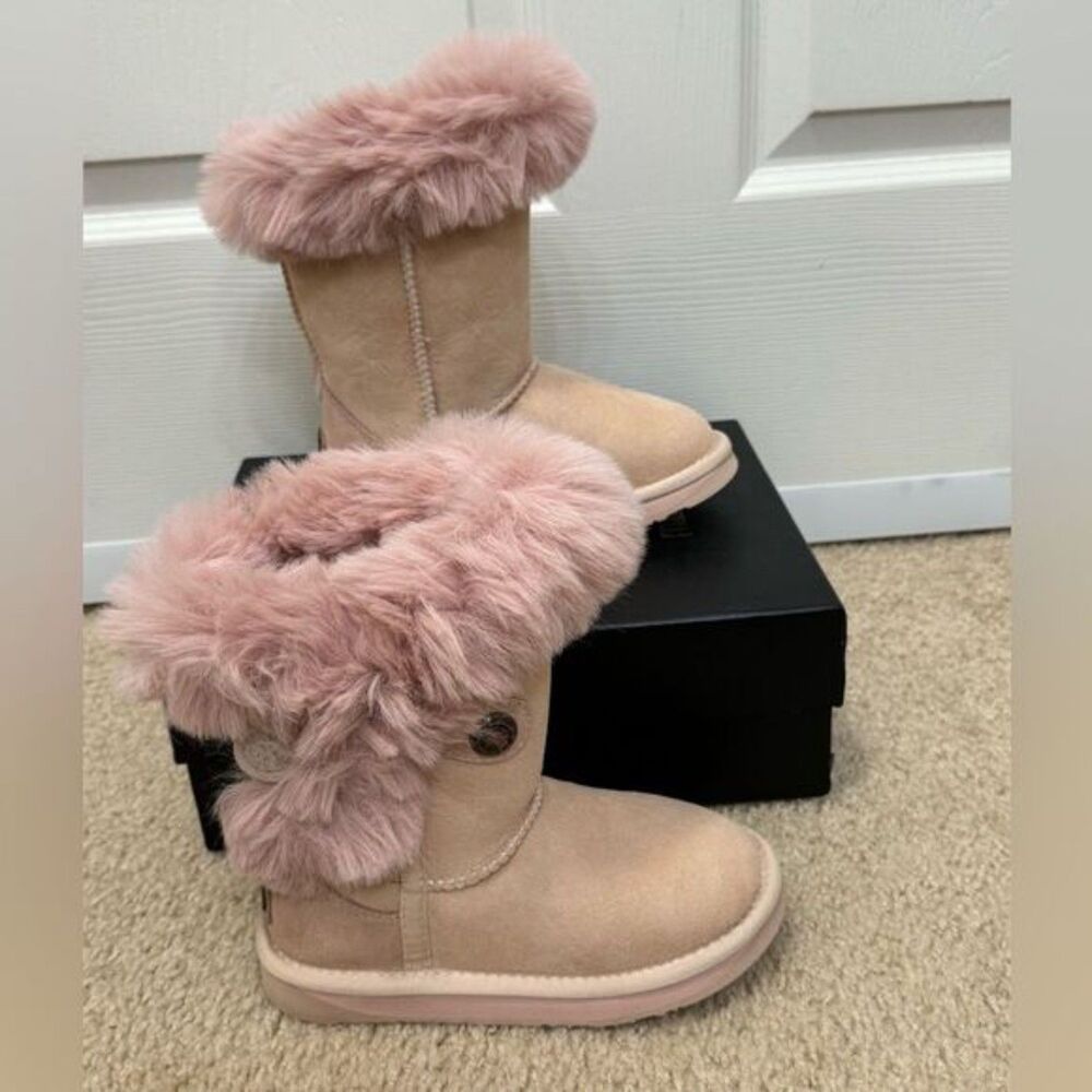 NWB Australia Luxe Collective Nordic Kids Sheepskin Baby Pink Girl’s Boots Sz 12 - Picture 4 of 14